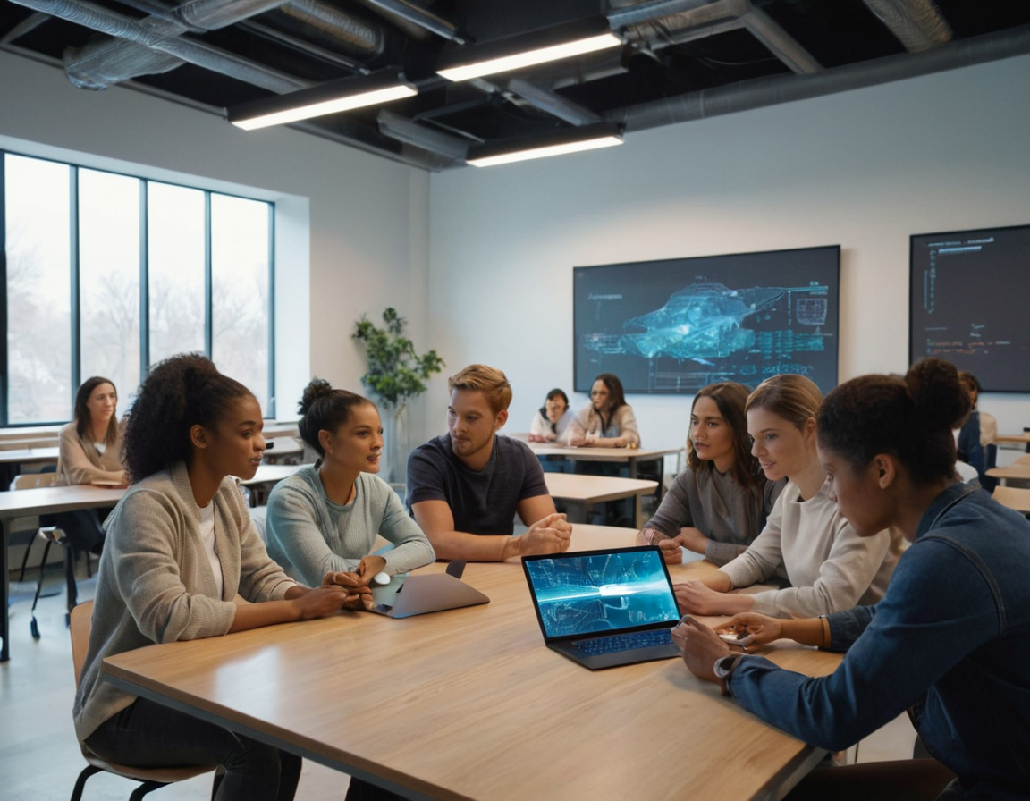 Illustration of AI promoting equity in higher education